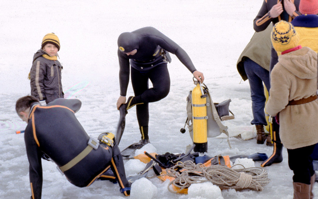 Nieporęt, nurkowanie podlodowe, 1978